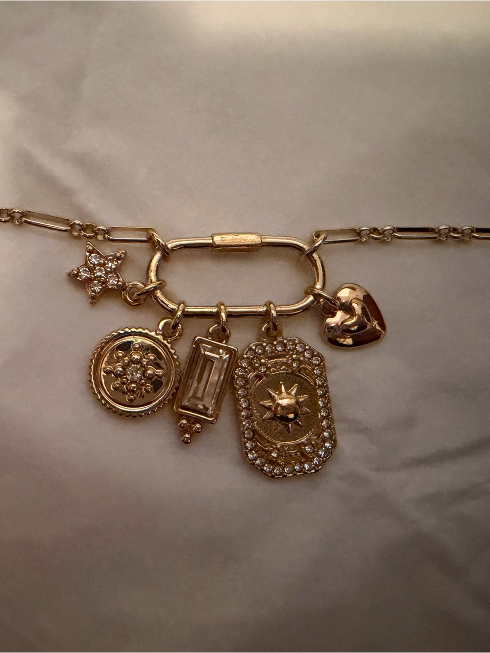 J. Crew Gold Multi-Charm Link Necklace - Picture 3 of 3